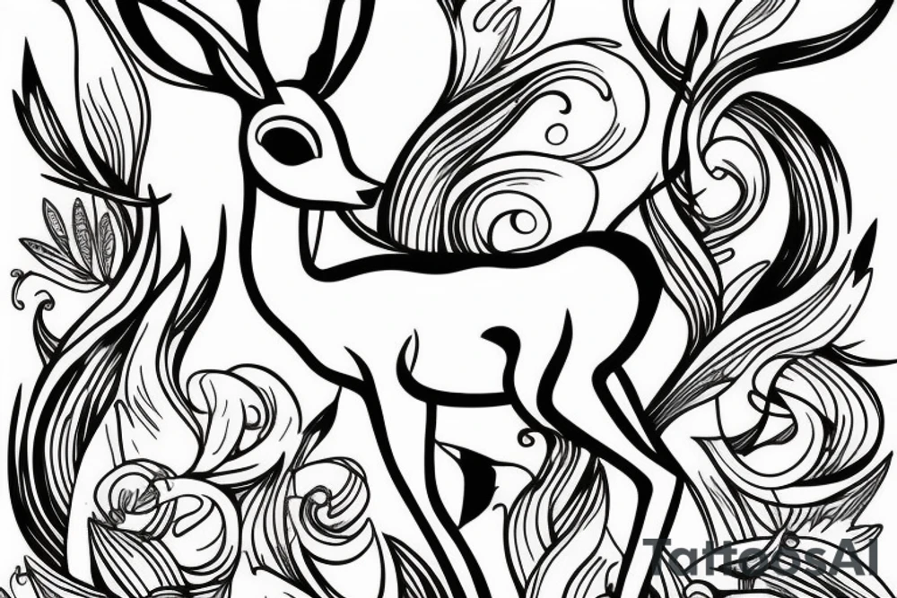 bambi tattoo one line tattoo idea