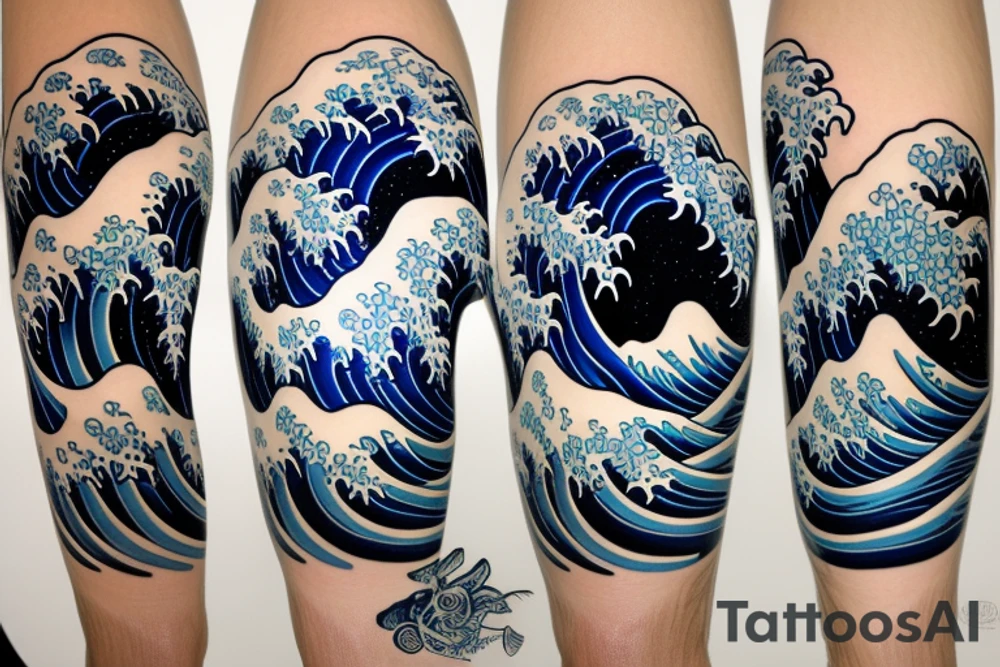 The Great Wave off Kanagawa sleeve tattoo idea