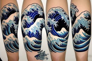 The Great Wave off Kanagawa sleeve tattoo idea
