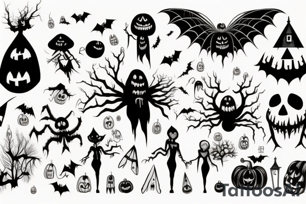 Spooky halloween tattoo idea
