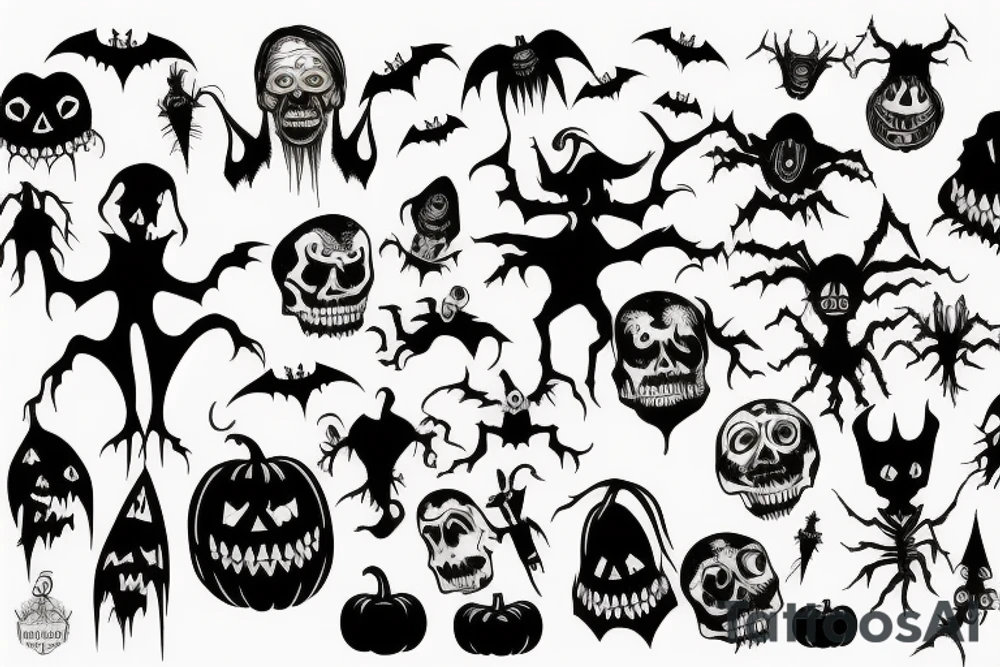 Spooky halloween tattoo idea