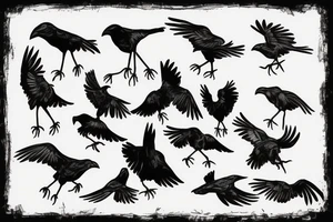 Murder of crows circling tattoo idea
