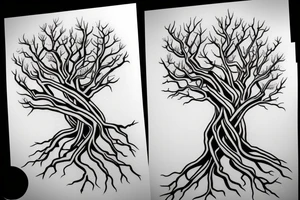Knot of tree roots tattoo idea