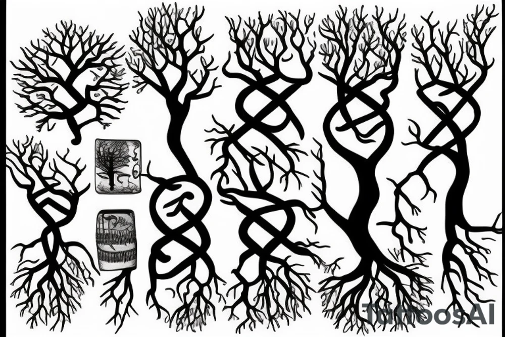 Knot of tree roots tattoo idea