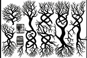 Knot of tree roots tattoo idea