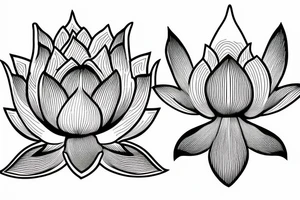 Black lines lotus flower tattoo idea