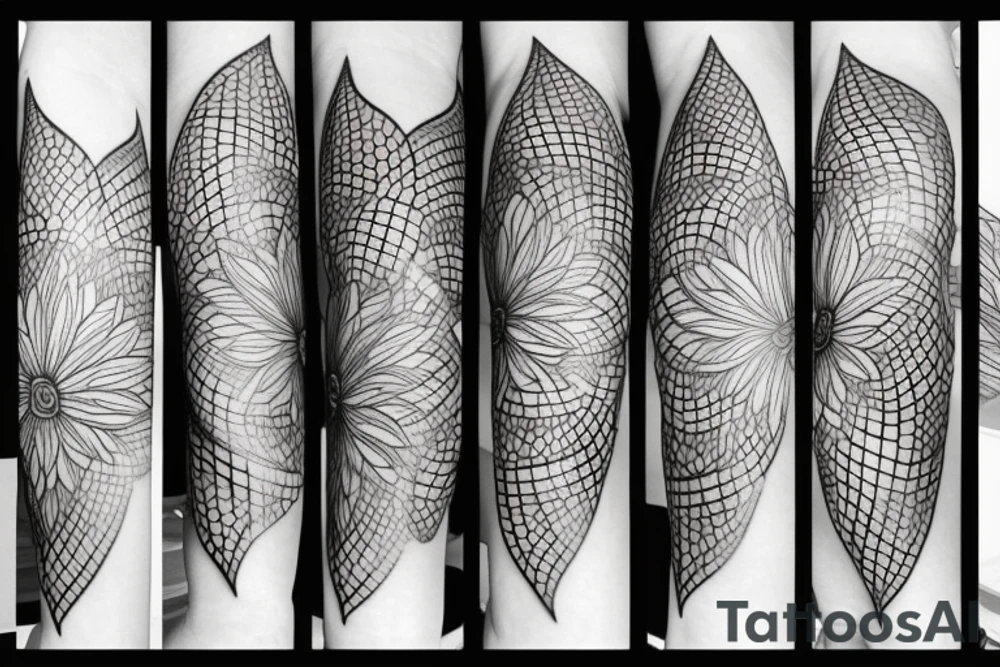Black lines lotus flower tattoo idea