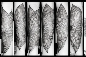 Black lines lotus flower tattoo idea