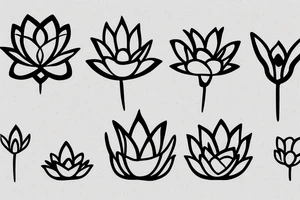 Black lines lotus flower, simple tattoo idea