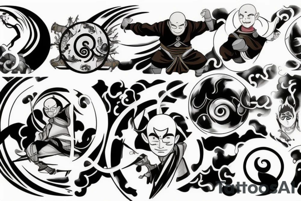 AVATAR the last air bender, bending all the 4 elements tattoo idea