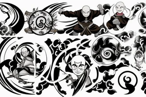 AVATAR the last air bender, bending all the 4 elements tattoo idea