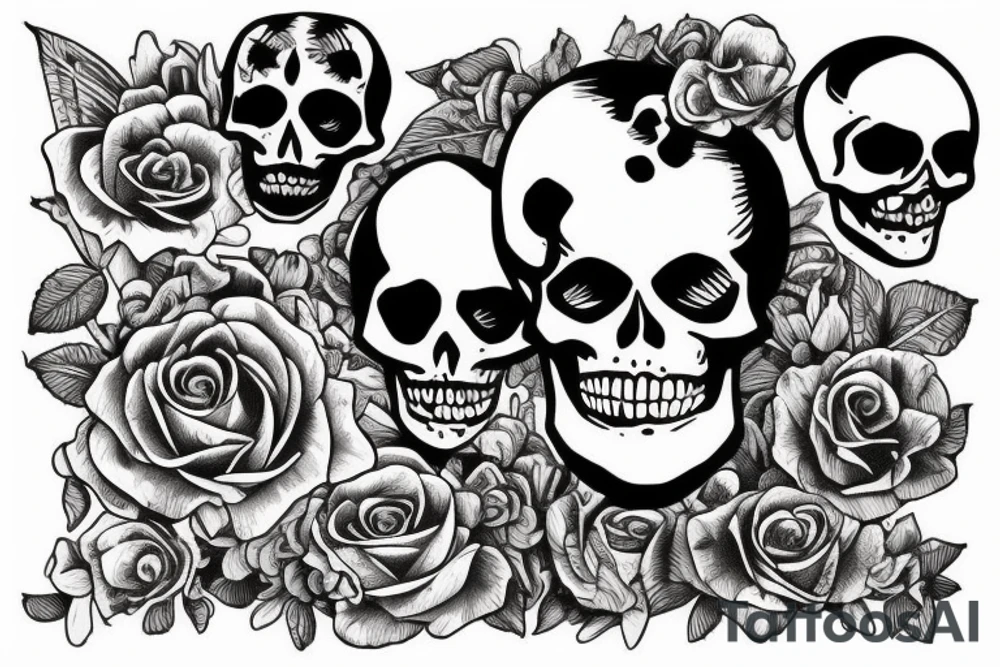 Skeleton holding a orcid tattoo idea