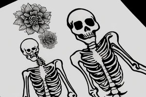 Skeleton holding a orcid tattoo idea