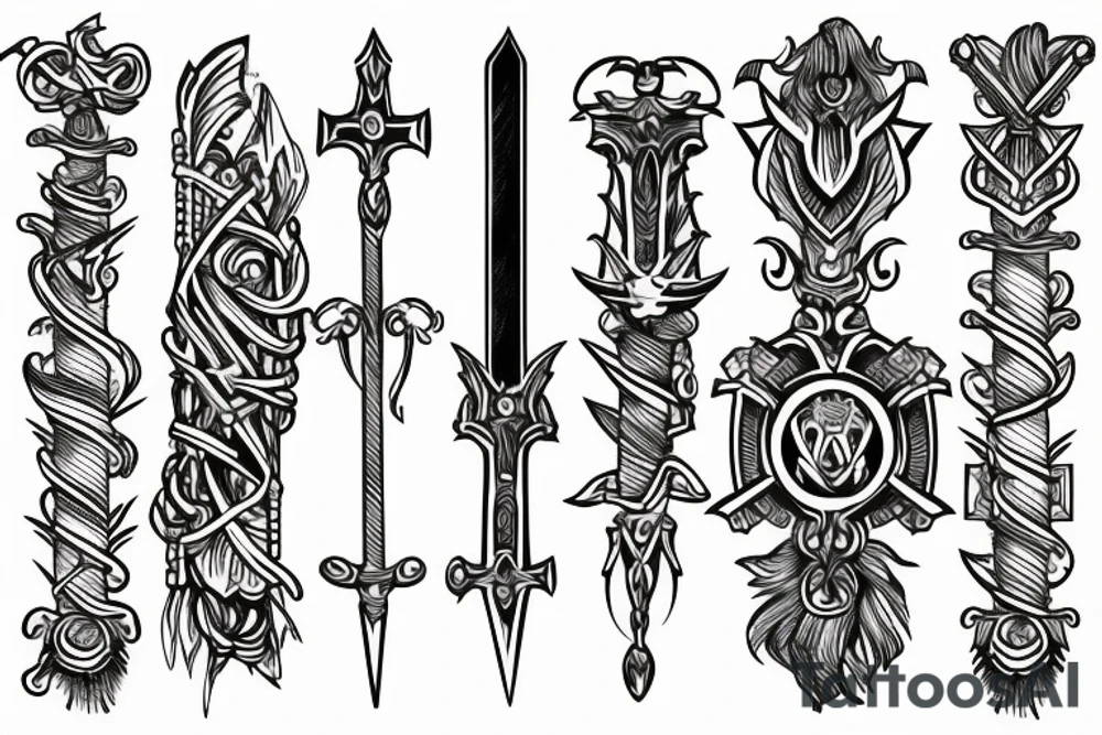 Roman simple sword tattoo idea