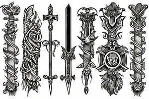 Roman simple sword tattoo idea