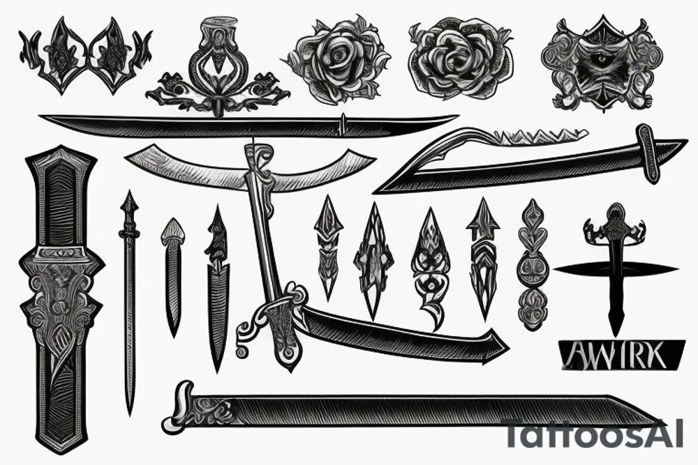 Roman simple sword tattoo idea