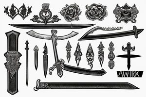 Roman simple sword tattoo idea