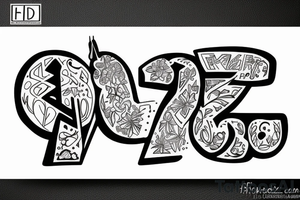 Letters „FDHZ“ tattoo idea