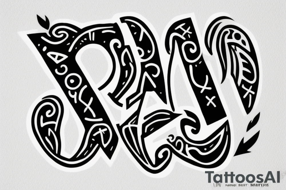 Letters „FDHZ“ tattoo idea