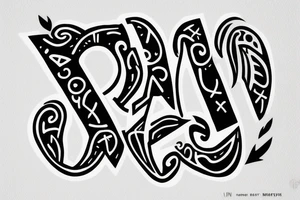 Letters „FDHZ“ tattoo idea