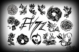 Letters „FDHZ“ tattoo idea