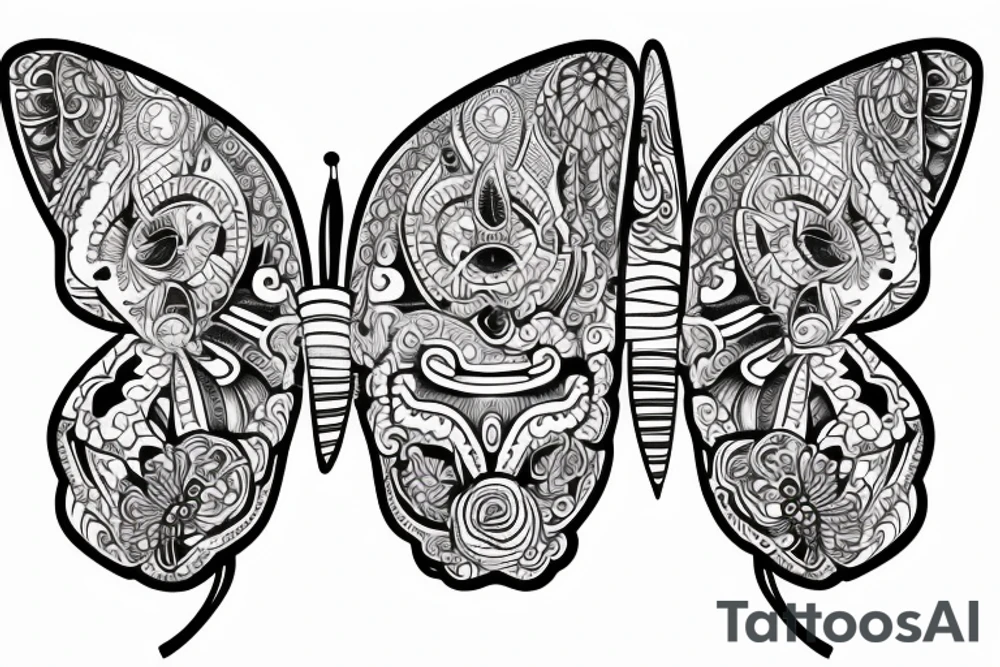 Mandala butterfly tattoo idea