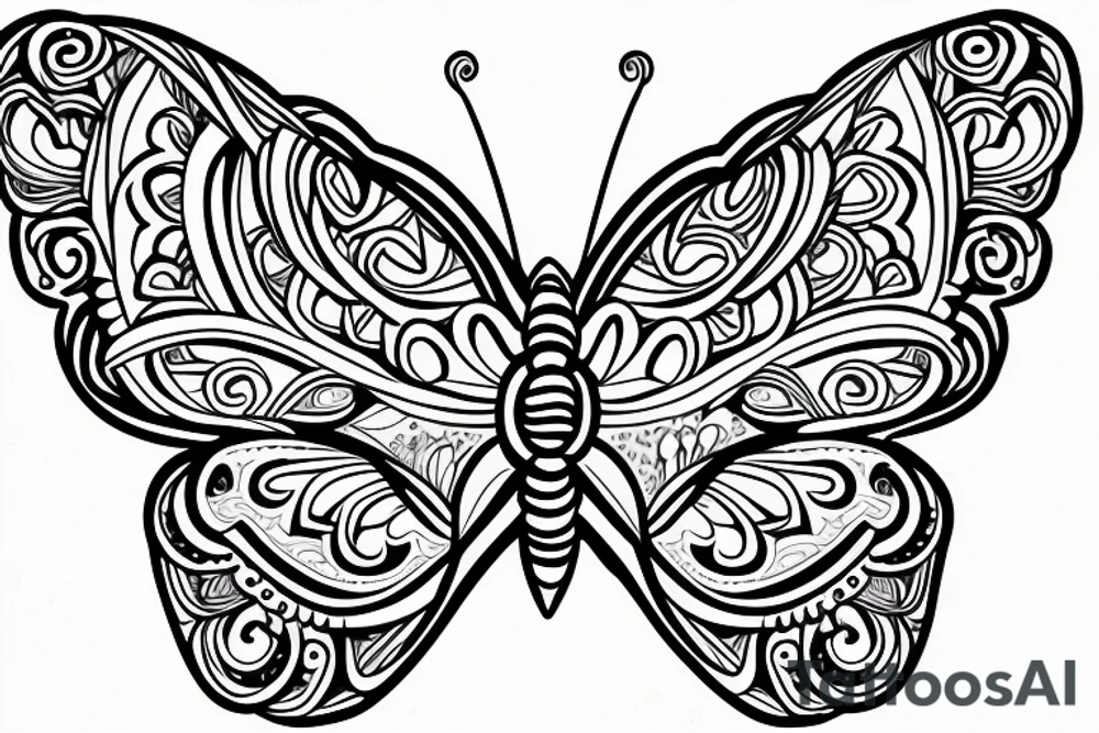 Mandala butterfly tattoo idea