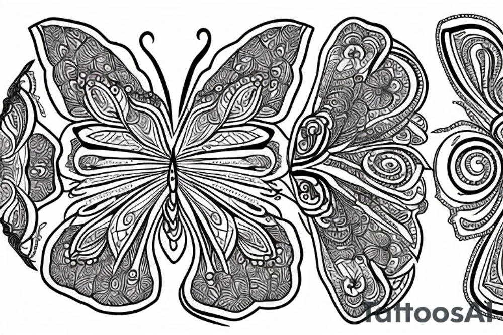 Mandala butterfly tattoo idea