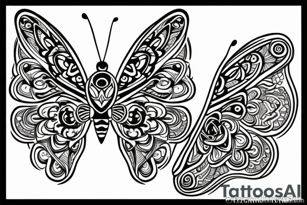 Mandala butterfly tattoo idea