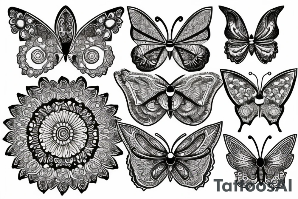 Mandala butterfly tattoo idea