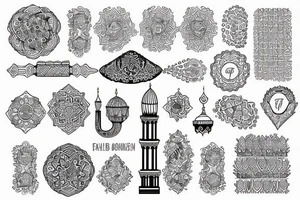 a mosque sketch hand drawn tattoo idea