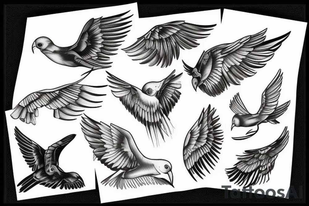 a wing of a bird tattoo idea