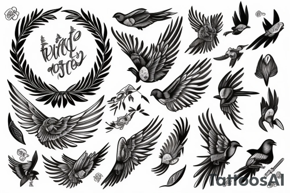 a wing of a bird tattoo idea