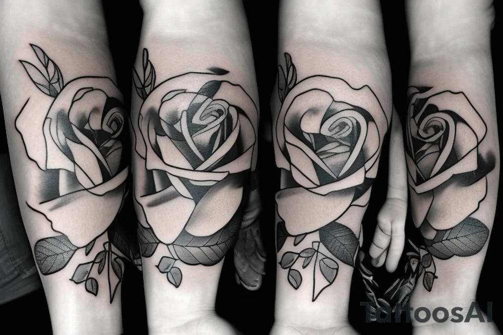 Girl with roses tattoo idea