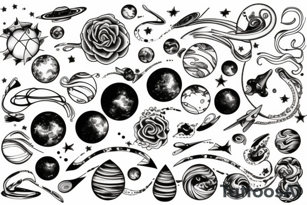 space, infinity, endless , ocean tattoo idea