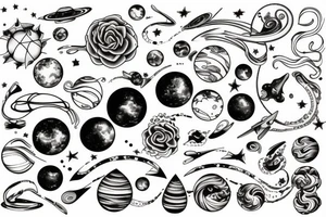 space, infinity, endless , ocean tattoo idea