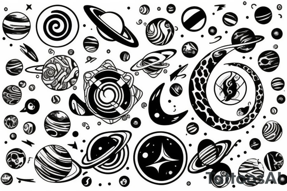 space, infinity, endless , ocean tattoo idea