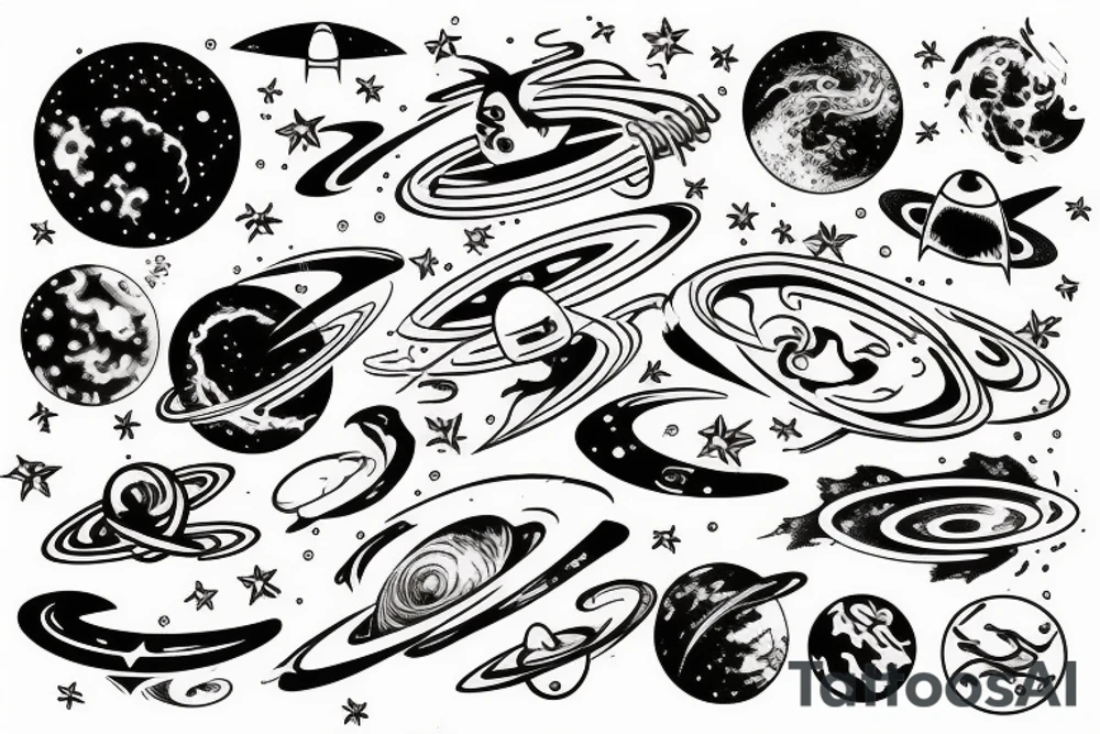 space, infinity, endless , ocean tattoo idea