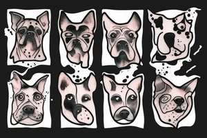 dog face with a creative border minimalist tattoo idea
