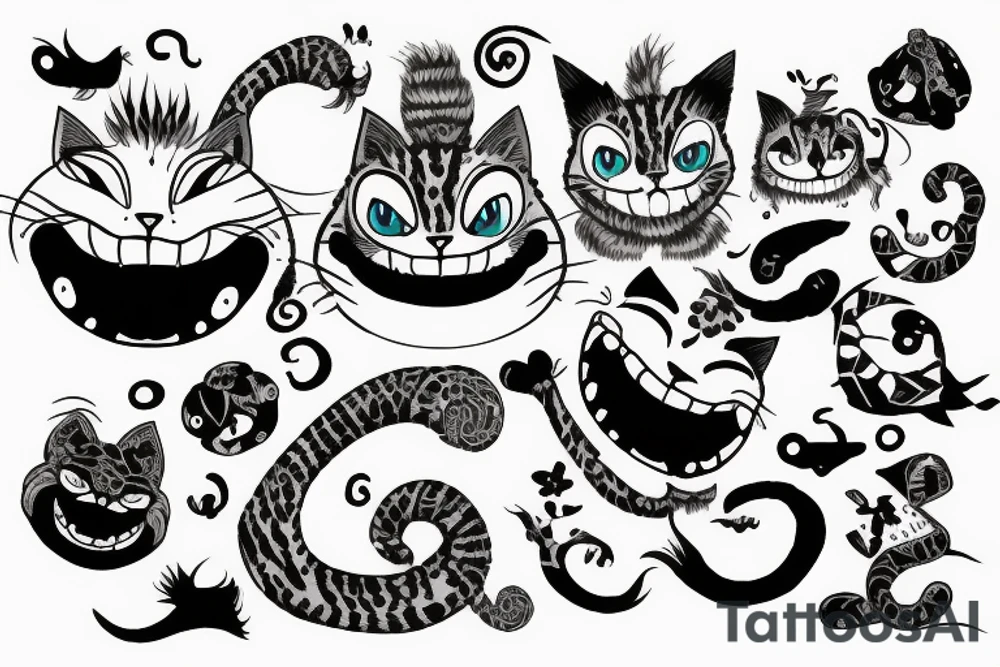Cheshire cat smile tattoo idea