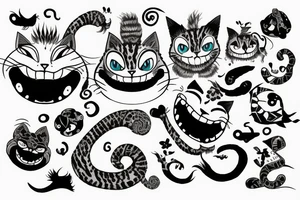 Cheshire cat smile tattoo idea