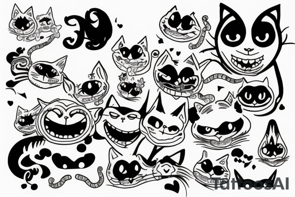 Cheshire cat smile tattoo idea