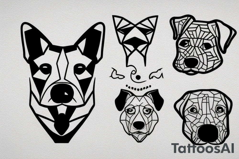 dog head tattoo idea