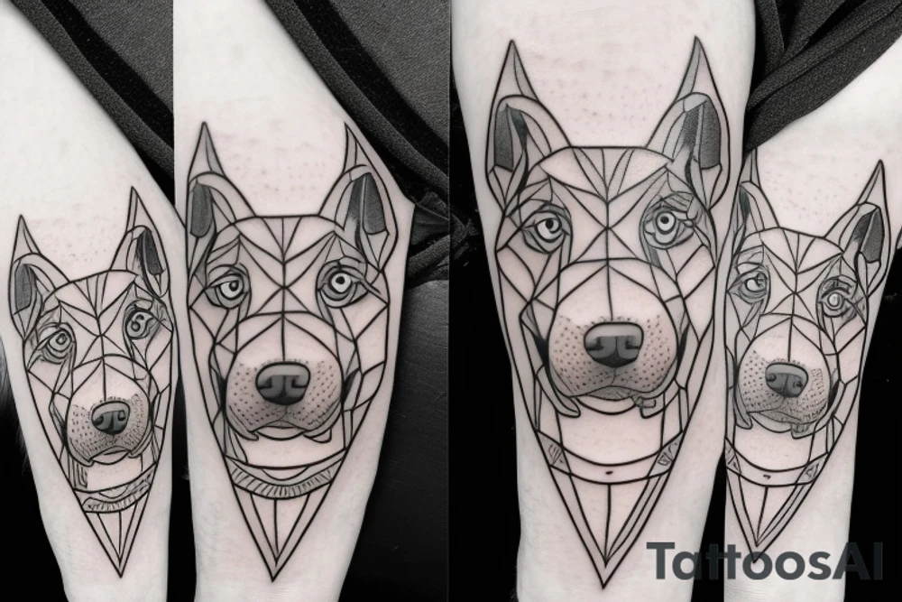 dog head tattoo idea