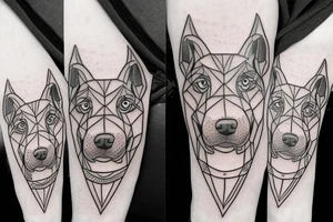 dog head tattoo idea