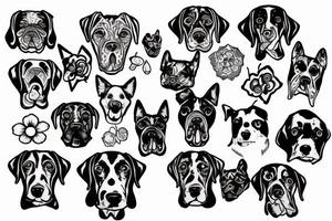 dog head tattoo idea