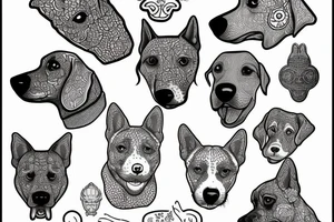 dog head tattoo idea