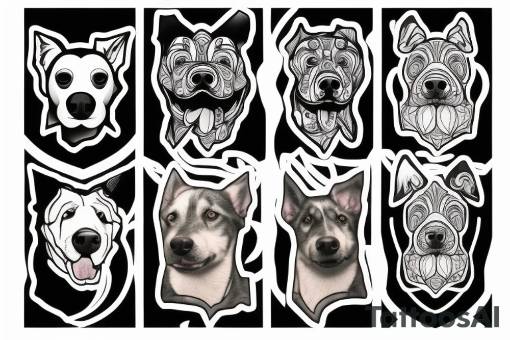 dog head tattoo idea