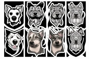 dog head tattoo idea