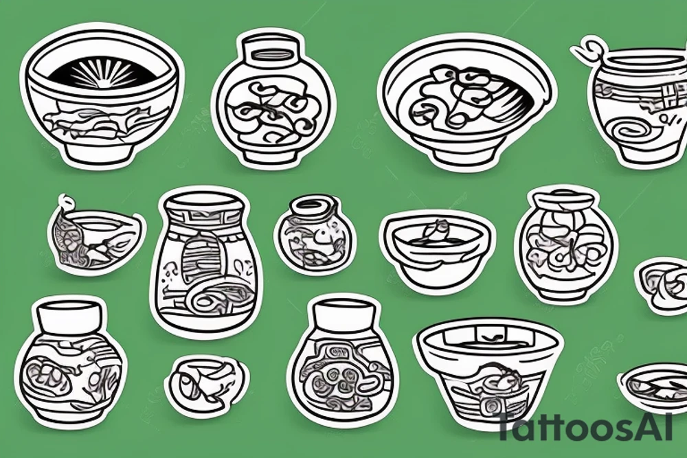 Bowl of Pho in Vietnam with lanterns tattoo idea